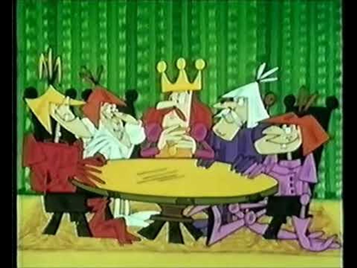 El rey Arturo y los caballeros de la mesa cuadrada.