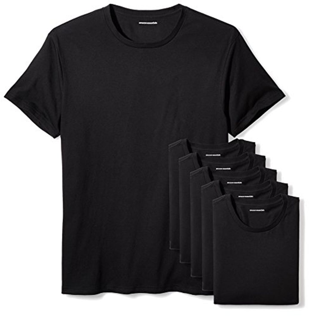 Producto Amazon Essentials 6-Pack Crewneck Undershirts Camisa, Negro