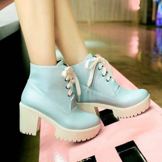 Lace up high heels ankle boots