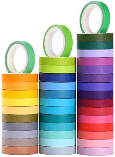 Washi Tape Set 40 rollos - DIY cintas adhesiva decorativa para los niños y regalos