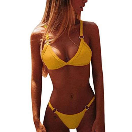 JERFER Trajes de Baño Mujer Vendaje Bikini Conjunto Hacer Subir Brasileño Impresión