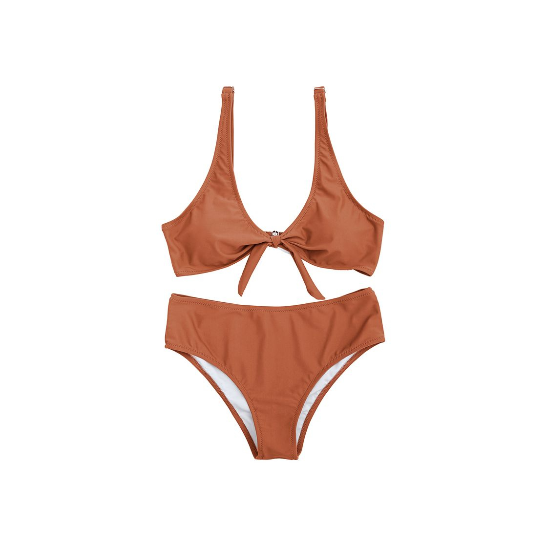 Producto ZAFUL Mujer Sólido Tanga Corte Alto Bikini Conjuntos