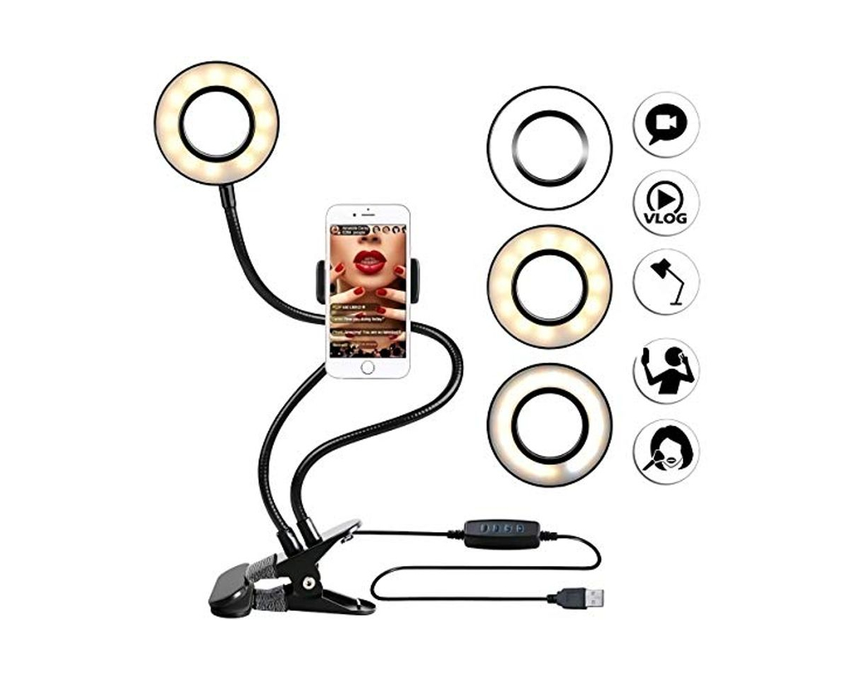 Social THE MOVAC. Anillo de luz LED con Soporte de Brazo Flexible para