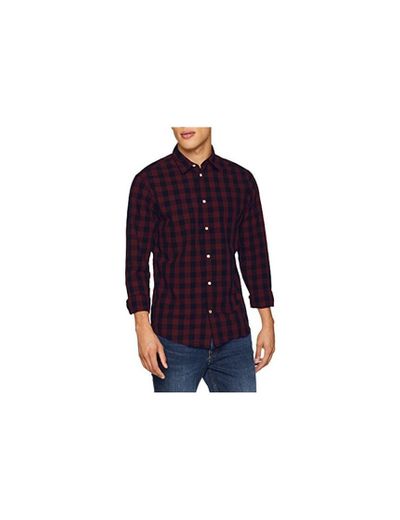 JACK & JONES Jjegingham Shirt L/s Camisa, Multicolor