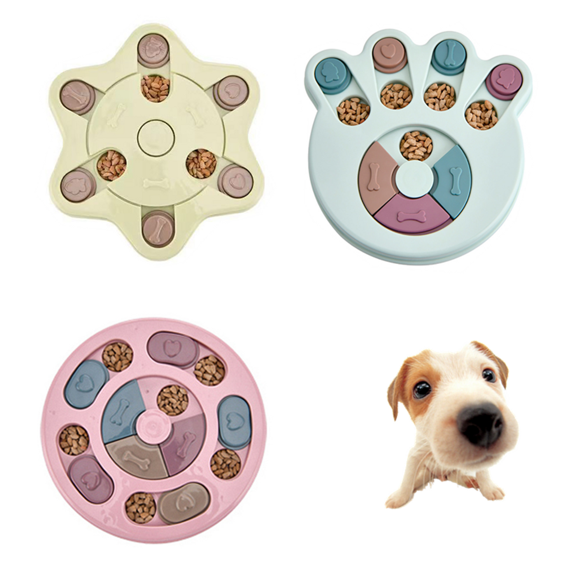 Moda Dog Puzzle Toys Increase IQ Interactive Slow Dispensing Feeding ...