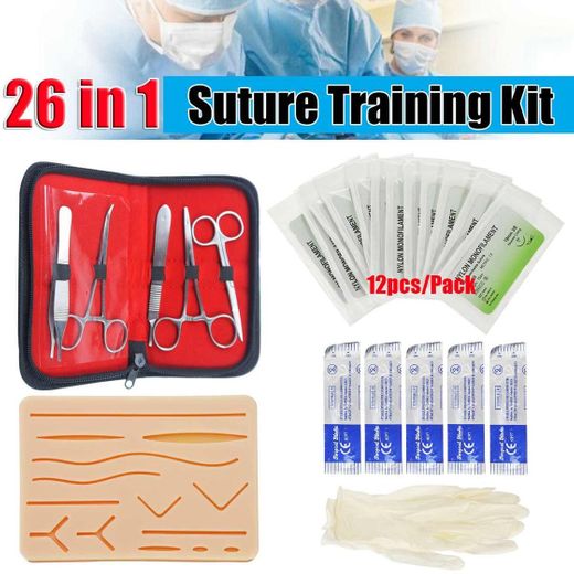 KICUTE 26 en 1 Kit de sutura médica para la piel, equipo de ...