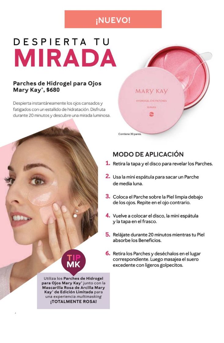 Moda Parches de hidrogel para ojos, MaryKay