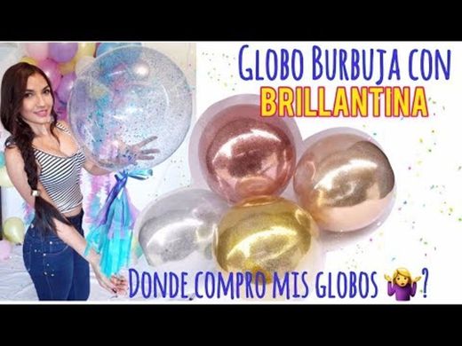 globo burbuja con diamantina o brillantina/diy glitter balloon