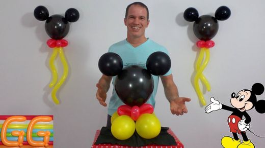 centros de mesa de mickey mouse - decoracion con globos - YouTube