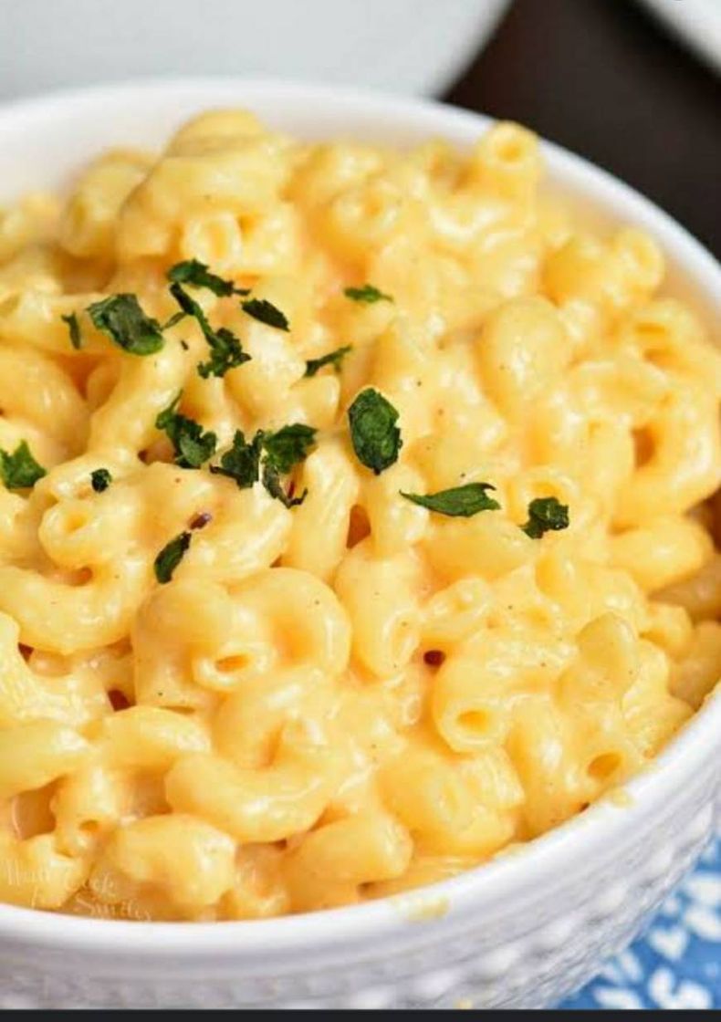 Moda  mac and cheese (macarrão e queijo cheddar) 