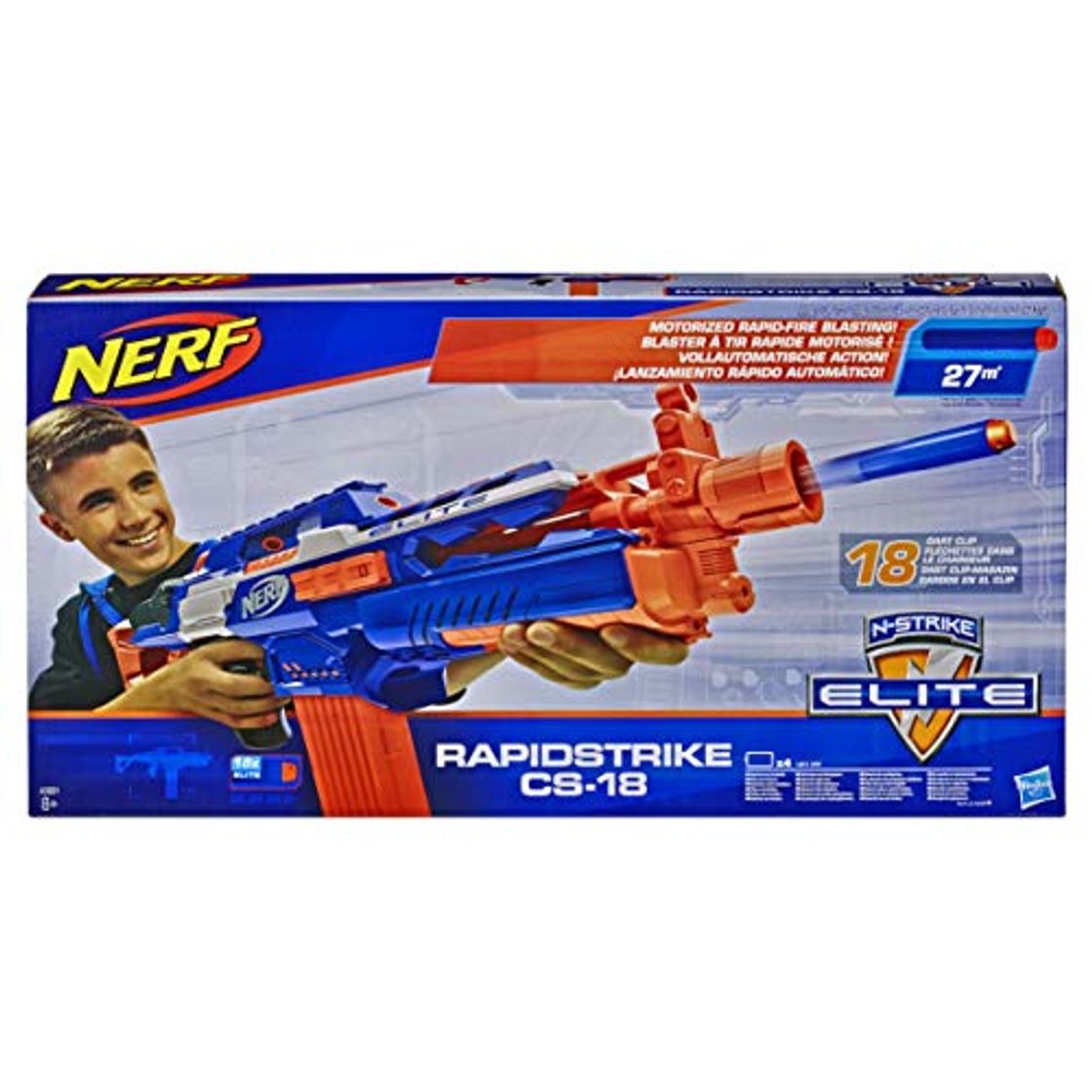 Social Hasbro- Nerf N-Strike Elite Rapidstrike - Pistola motorizada, Color
