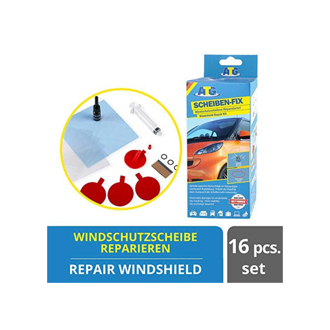 Product ATG Kit de reparacion de parabrisas - repara cristal grietas