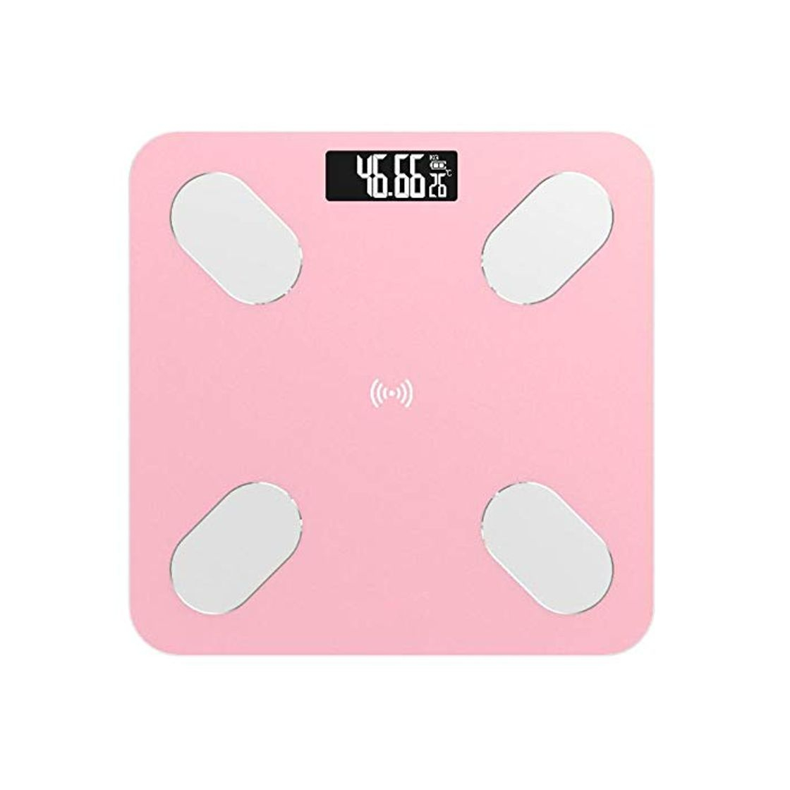 Producto Lcd Digital Voz Inteligente Aplicación Bluetooth Básculas Electrónicas Báscula Corporal Peso Digital Balanza De Baño Bluetooth 260 * 260 * 23 Mm Rosa