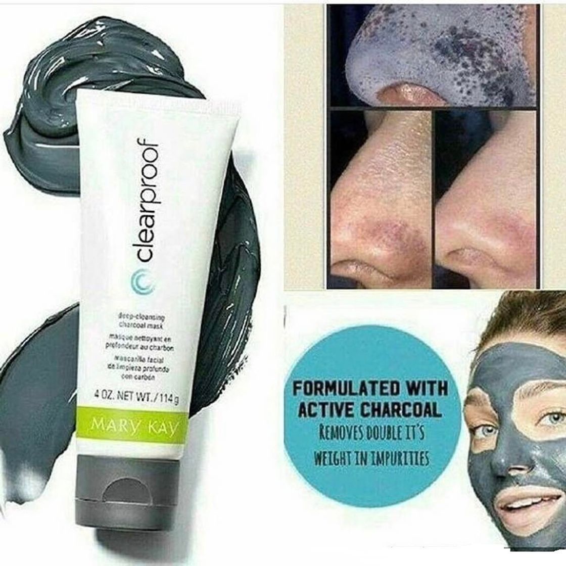 Moda Clearproof, mascarilla facial, limpieza profunda con CARBÓN 