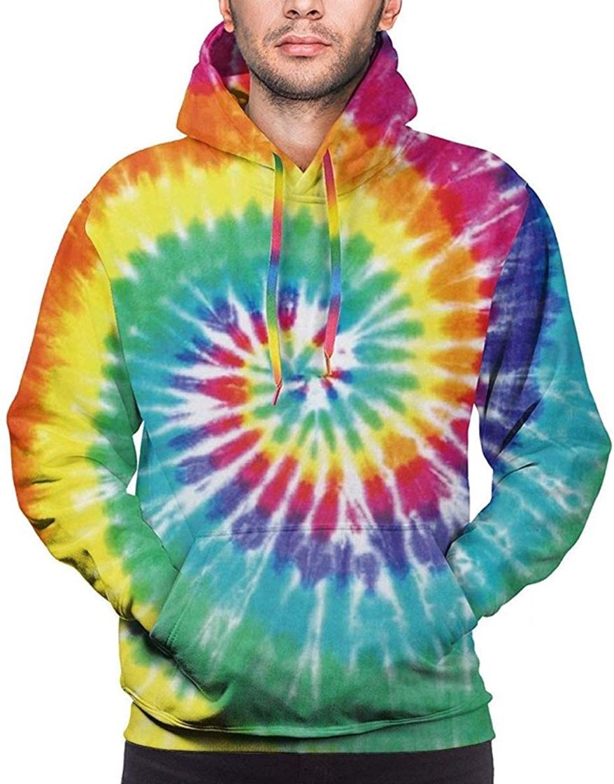 Social Pastel Rainbow Tie Dye Sudaderas con Capucha para Hombre