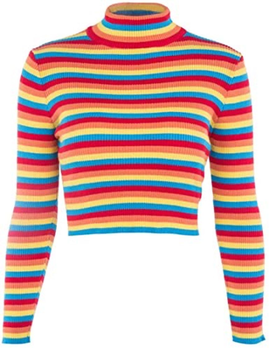 Social Yii ouneey Womens Fall Knit Sweater Long Sleeve Rainbow