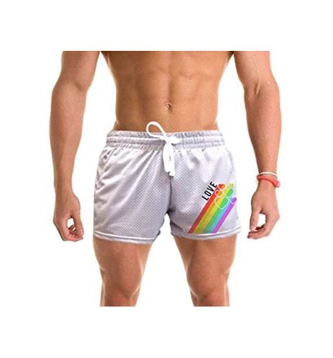 Men's Love Over The Rainbow B778 Gray Mesh Gym Shorts at
