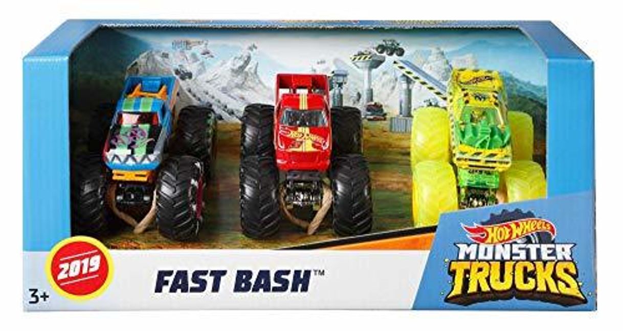 Product Hot Wheels Monster Trucks Pack de 3 coches Dueling Doubles, modelos surtidos