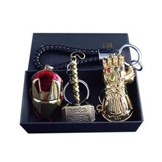 Nexthops Llavero The Avengers Keychain Los Vengadores Iron Man Thanos Guantes Thor Hammer Capitán América Adorno en Coche Colección Costume Accesorio Juguete Aleación Unisex para Fans de Anime