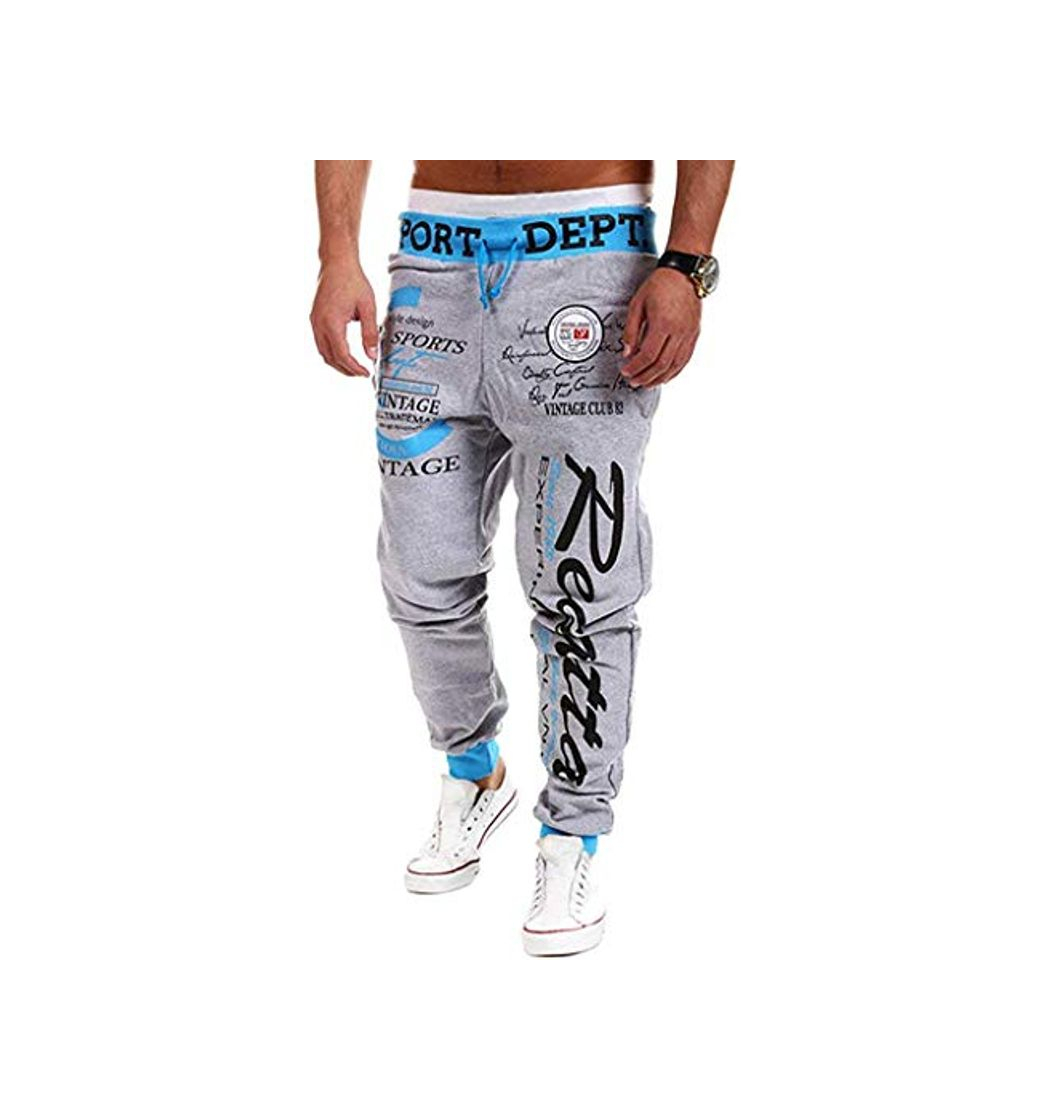 Social Pantalones Hip Hop para Hombre Pantalones de Chándal Harem con Cordón Estampado
