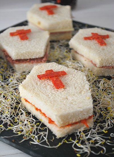 Social Ataúd de sándwich, receta de Halloween