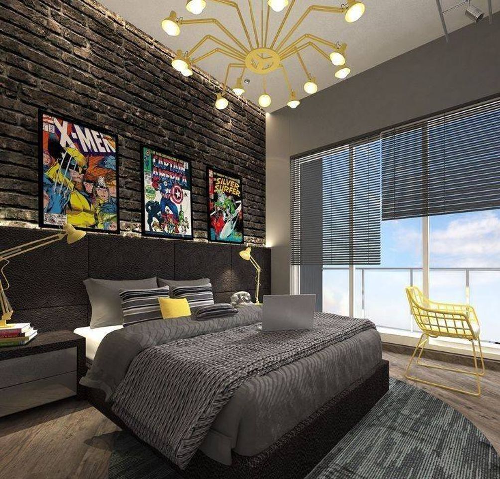 Inspiração quarto cores escuras 