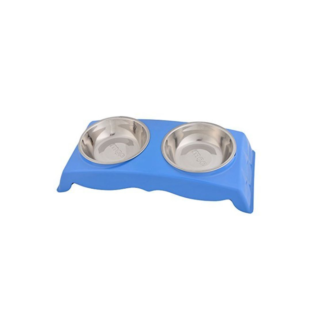 Producto DealMux Azul Cuenca del alimentador Metal Inicio Plato Doble de Diseño Perro de Perrito de la Cena Pet Food Agua