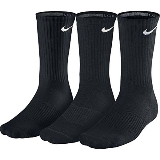 Nike Cushion Crew - Calcetines de Entrenamiento, 3 Pares, Hombre, Negro