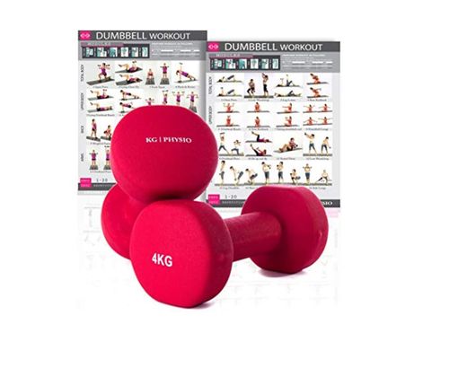 KG Physio Mancuernas De Neopreno De Calidad Profesional Juego De 2 Pesas