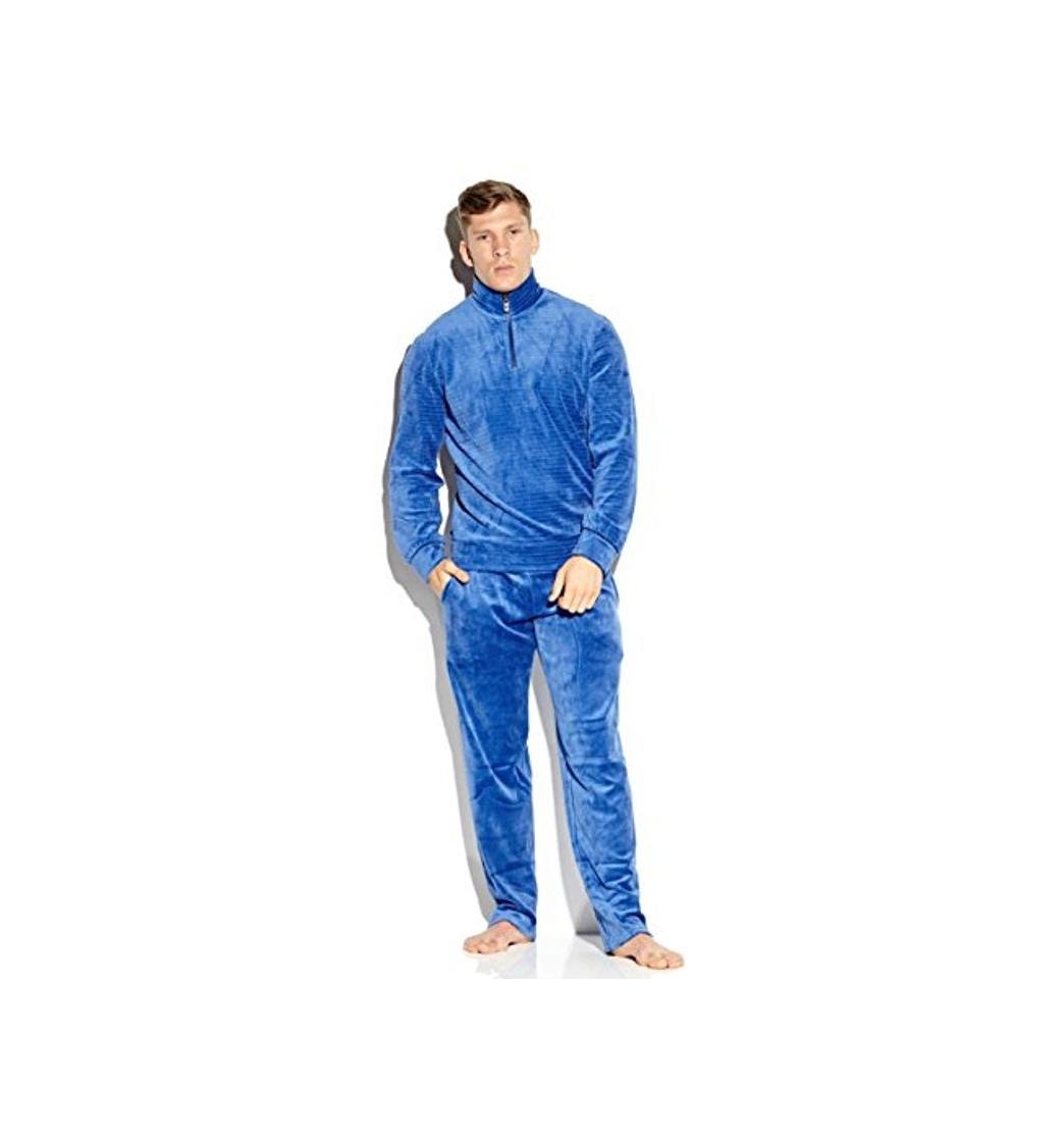 Moda Hom 400653, Conjunto de Pijama Para Hombre, Azul