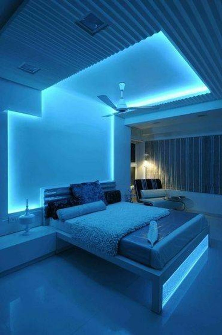 Fashion Modern Bedroom in blue ligth