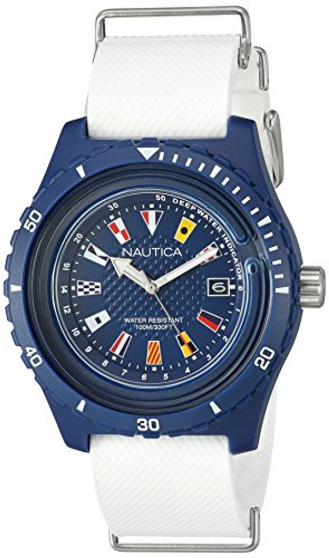 Fashion Nautica Reloj Analogico para Hombre de Cuarzo con Correa en Silicona NAPSRF002