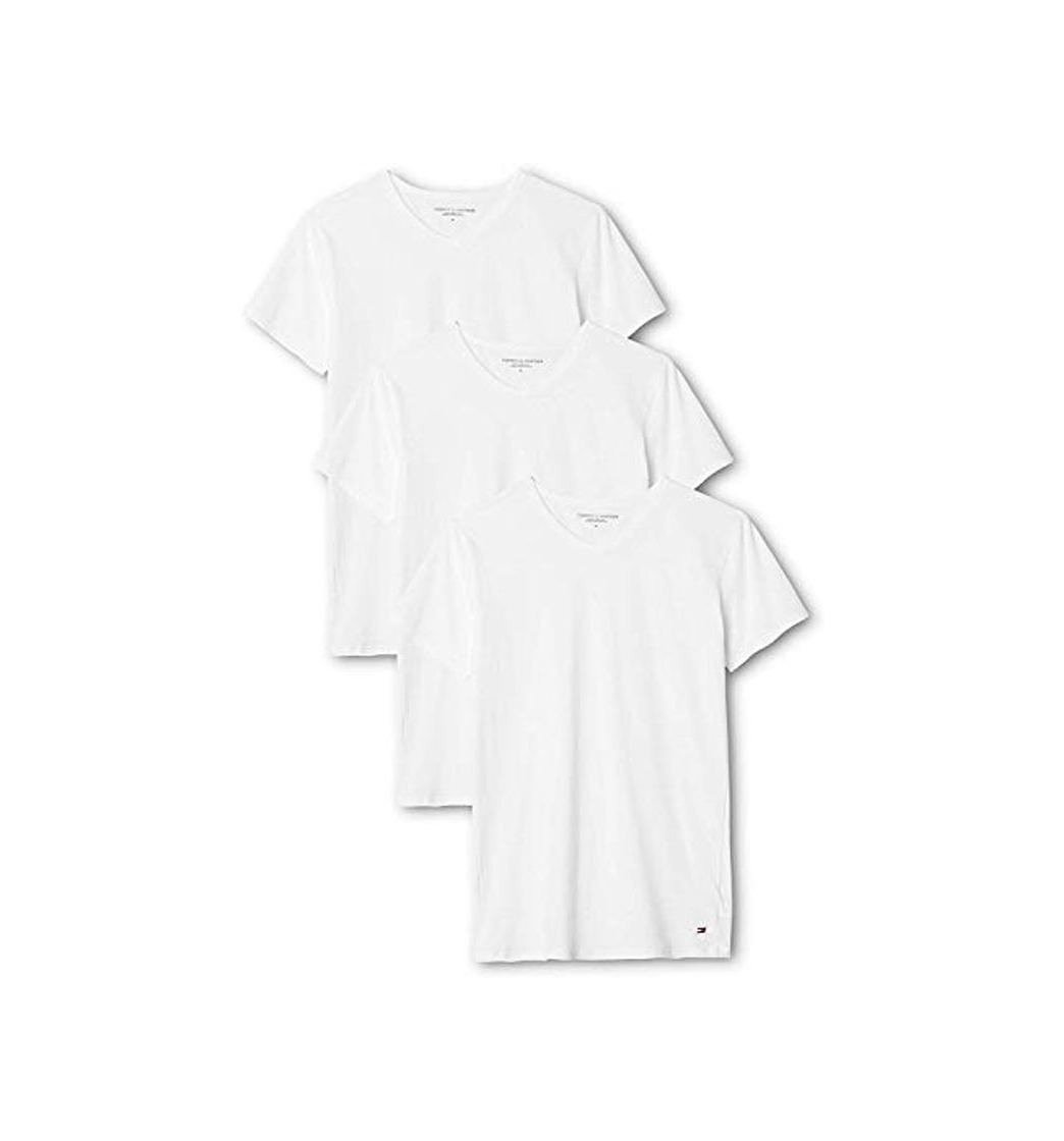 Moda Tommy Hilfiger Vn tee SS 3 Pack Premium Essentials Camiseta, Blanco 100,