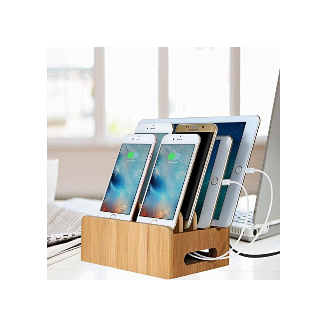 Products MaxTronic Estación de Carga Organizador de Dispositivos múltiples Universal Cord Organizer Base Dock para teléfonos Inteligentes y tabletas