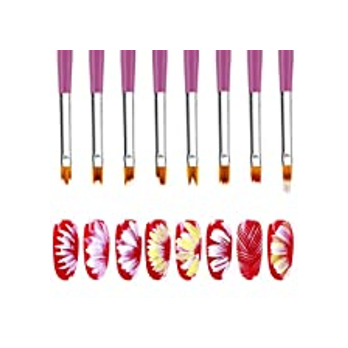 Moda Profusión círculo 5pcs Nail Art Brush Acrílico Uñas DIY juego de brochas de pintura dibujo Pen Gel UV