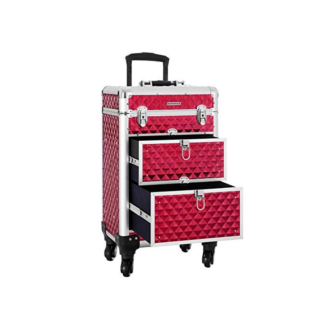 Fashion SONGMICS SONGMICS Valise de maquillage ABS Rouge 34 x 27 x 57