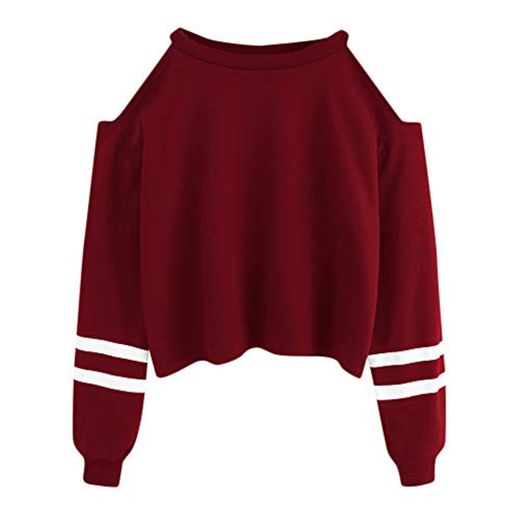 Sudaderas Sin Capucha Corta Tumblr Deporte Primavera Invierno para Mujer SUNNSEAN Camisetas Manga Largas Adolescentes Chicas Suéter Hoodie Hueco Tops Estampado Alfabeto Rebajas Talla Grande