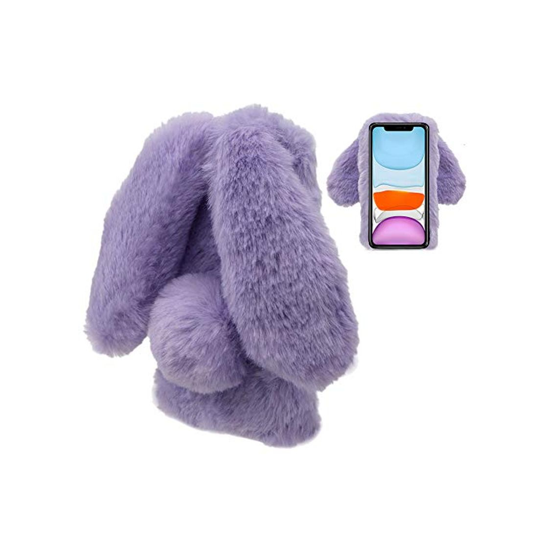 Product LCHDA Rabbit Funda para iPhone 11,Conejo Piel Conejito Oído Caso para Muchachas