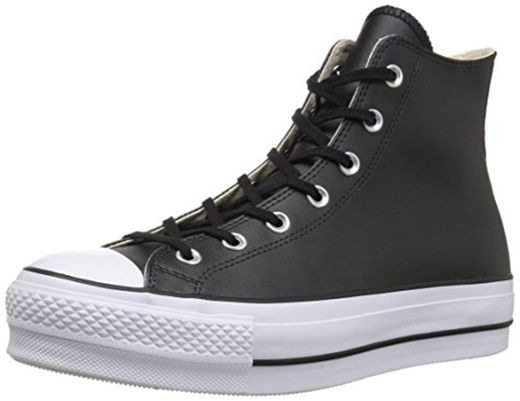 Converse Chuck Taylor CTAS Lift Clean Hi, Zapatillas Altas para Mujer, Negro