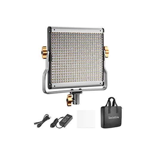 SocialLite Regulable Bi-Color LED Video Luz 480 Leds 3200K-5600K CRI 96