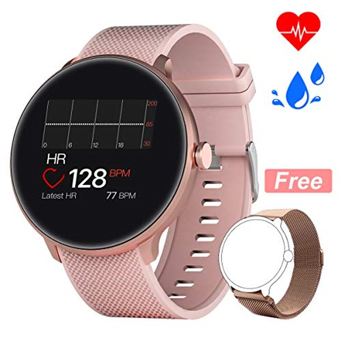 Social Bebinca Smartwatch Reloj Inteligente con Cronómetro, Pulsera Actividad para Deporte,Reloj de Fitness