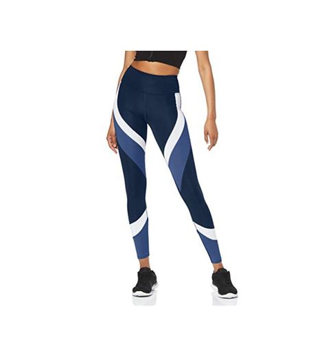 Marca Amazon - Aurique Leggings deportivos para Mujer, Azul