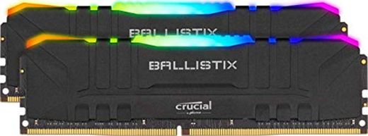 Crucial Ballistix BL2K8G30C15U4BL RGB, 3000 MHz, DDR4, DRAM, Memoria Gamer para Ordenadores
