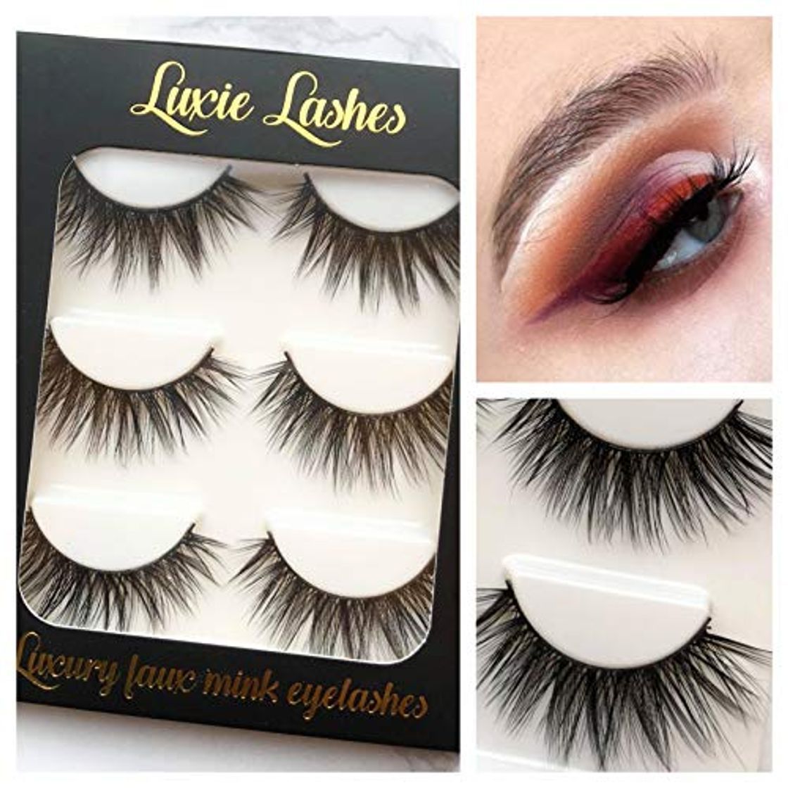 Producto LUXIE LASHES 3D Luxury Fluffy Faux Mink Tira natural Fake pestañas largas