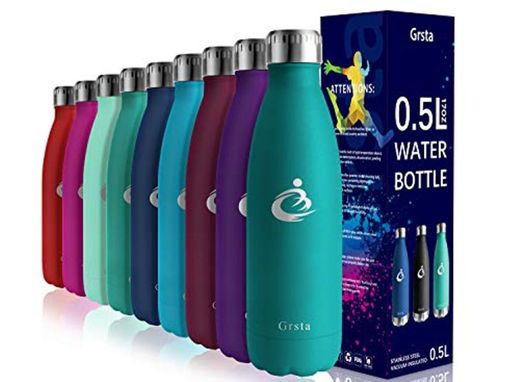 Grsta Botella de Agua Acero Inoxidable sin BPA Pared 500ml/Musgo verde completo