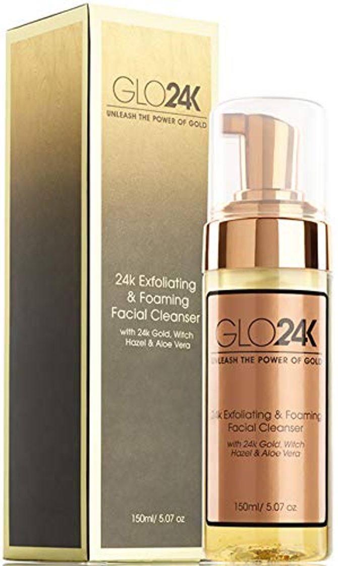 Products GLO24K Limpiador facial exfoliante y espumante con oro de 24 k