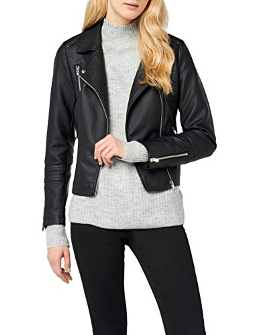 Fashion Only Onlgemma Faux Leather Biker Otw Noos Chaqueta, Negro