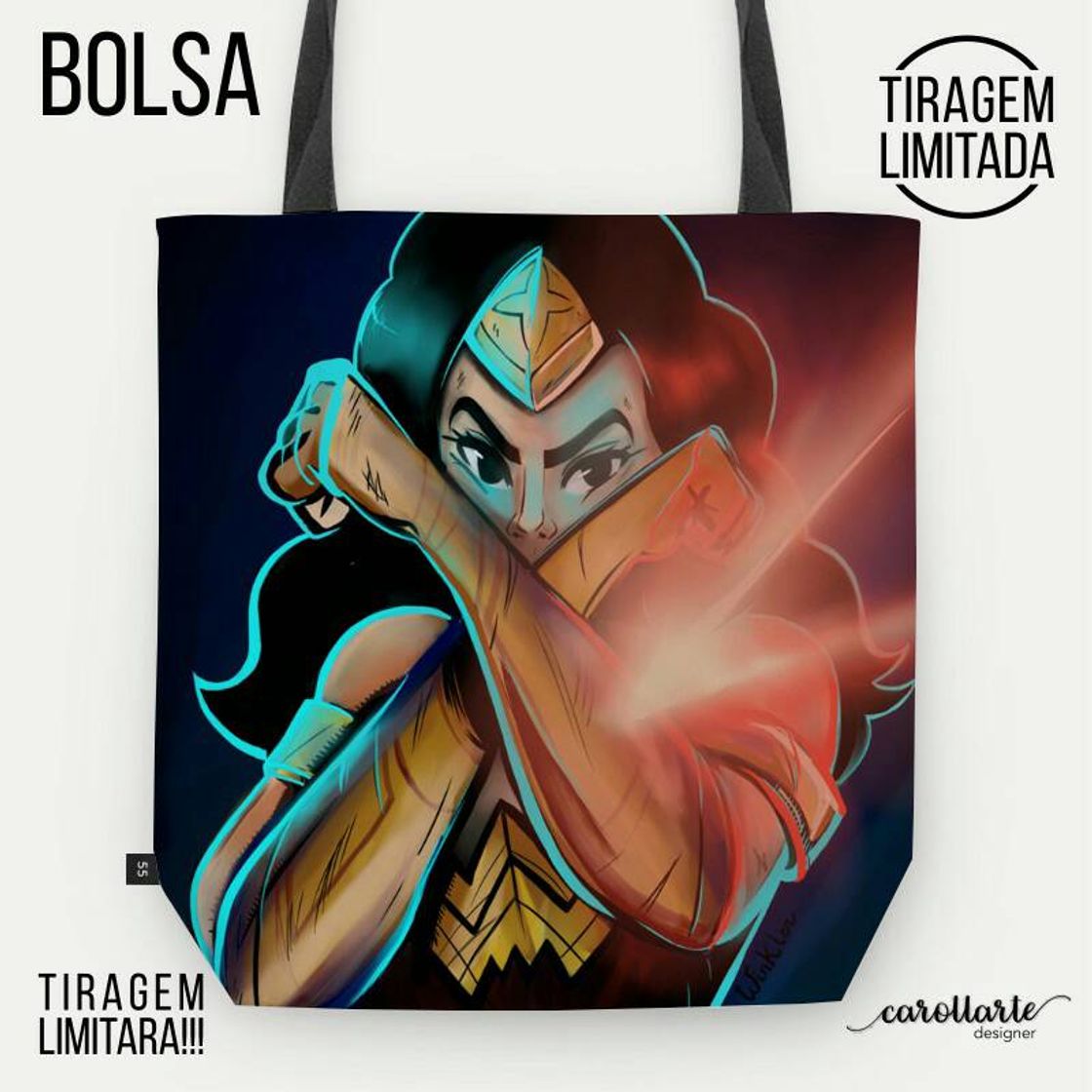 Fashion Bolsa ecobag com estampa da mulher maravilha #dc #mulhermara