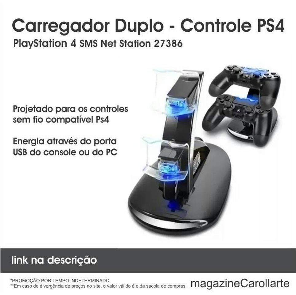 Fashion Carregador para controle PS4!!!