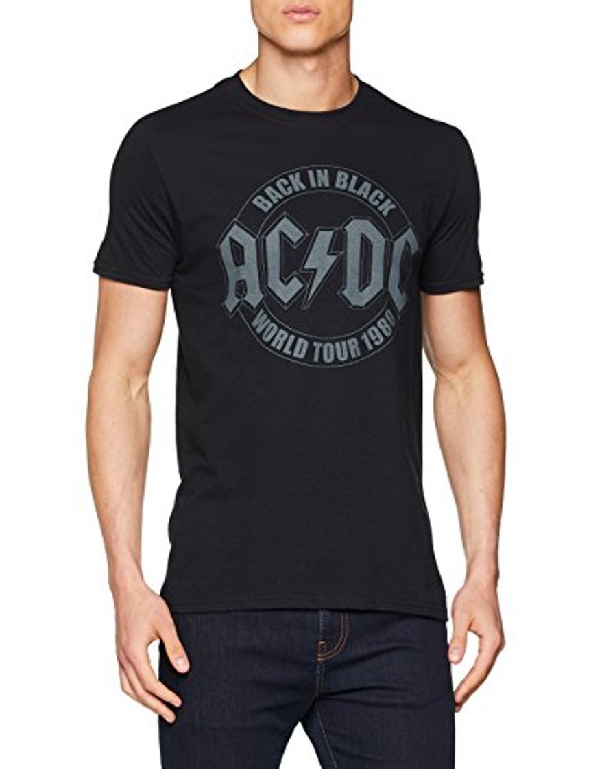 Moda AC/DC Tour Emblem Camiseta, Negro